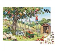 L'effet Domino de l'échelle des vergers Puzzle en Bois Imperméable DIY Puzzles De 1000 Pièces pour Adultes Défi Et Casse-tête De Décoration pour La Maison