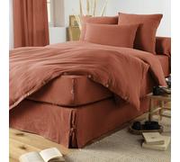 L'effet papillon Cache sommier 160x200 cm Gaze de Coton Terracotta