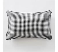 L'effet papillon Coussin déhoussable 40 x 60 cm - Double Gaze de Coton tissée Teinte - Vickie - Truffe