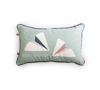 L'effet papillon Coussin déhoussable avec Passepoil 30 x 50 cm Coton Petits papiers