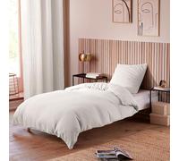 L'effet papillon Housse de Couette 140 x 200 cm + 1 Taie Avy en Gaze de Coton Blanc