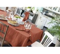 L'effet papillon Nappe Rectangle 150x250 cm Gaze de Coton Terracotta