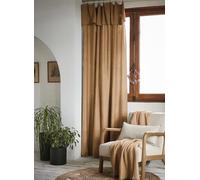 L'effet papillon Rideau Ajustable 140 x 270 cm - Lyocell Uni Lysandre Camel + 8 Anneaux Pince