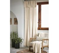 L'effet papillon Rideau Ajustable 140 x 270 cm - Lyocell Uni Lysandre Pampa + 8 Anneaux Pince
