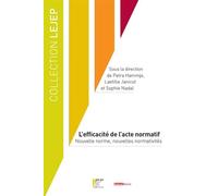 L'efficacité de l'acte normatif - Laetitia Janicot - Lgdj - broché - Etude