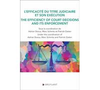L'efficacité du titre judiciaire et son exécution - The efficiency of court decisions and its enforc