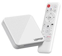 LEFFOT Android 14 TV Box 2025, 4K Ultra HD Boitier Smart TV, 2Go RAM + 16Go ROM, Boitier IPTV avec Télécommande Vocale, HDR10, 2.4G & 5G WiFi 6, 100M Ethernet, Allwinner H313 Quad Core Arm Cortex A53