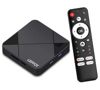 LEFFOT Android 14 TV Box 2025, RK3518 4K Ultra HD Boitier TV, 2Go RAM + 16Go ROM, Boitier IPTV avec Télécommande Vocale, HDR10, 2.4G & 5G WiFi 6, BT 5.4, USB 3.0, 100M Ethernet, RK3518 Quad Core A53