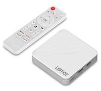 LEFFOT Android TV Box 2025, 4K Ultra HD Boitier TV Android 14, 2Go RAM + 16Go ROM, Boitier IPTV avec Télécommande Vocale, HDR10, 2.4G & 5G WiFi 6, 100M Ethernet, Allwinner H313 Quad Core A53
