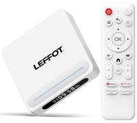 LEFFOT Boitier Android TV 2025, H618 Plus 4K UHD Android 14 TV Box, 4Go RAM + 32Go ROM, Boitier IPTV avec Télécommande Vocale, HDR10, 2.4G & 5G WiFi 6, BT 5.4, Ethernet, Allwinner H618 Quad Core A53