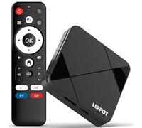 LEFFOT Boitier TV Android 2025, RK3518 4K Ultra HD Android 14 TV Box, 2Go RAM 16Go ROM, Boitier IP-TV avec Commande Vocale, 2.4G & 5G WiFi6, BT 5.4, HDR10, USB 3.0, 100M Ethernet, RK3518 Quad Core A53