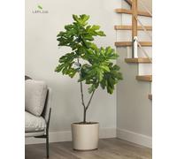 Leflos 150cm Figuier Artificiel d'intérieur, Arbre Tropical Artificiel en Pot Blanc, Belle décoration d'intérieur et Cadeau de Pendaison de crémaillère