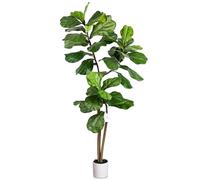 Leflos 150cm Petit figuier Artificiel pour l'intérieur, Plantes Tropicales artificielles en Pots Blancs, Belle décoration d'intérieur