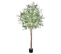 Leflos 210cm Oliviers artificiels denses, Arbres artificiels de Haut avec Pot, Plantes Tropicales en Soie Verte, Belles pour la Maison, Le Bureau et d'autres espaces intérieurs, 1pac