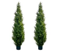 Leflos Arbre Artificiel de cèdre topiaire, 150 cm Faux cyprès Arbre, Artificial Cypress Tree deko pour Salon, Bureau, fête & Party, 2pcs