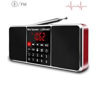 Lefon L-288 AM FM Bluetooth Récepteur Radio Numérique Portable Haut-Parleur Stéréo Lecteur MP3 avec TF USB AUX Mains Libres Bouton de Verrouillage des Appels - Type Red