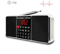 Lefon L-288 AM FM Bluetooth Récepteur Radio Numérique Portable Haut-Parleur Stéréo Lecteur MP3 avec TF USB AUX Mains Libres Bouton de Verrouillage des Appels - Type Gold