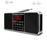 Lefon L-288 AM FM Bluetooth Récepteur Radio Numérique Portable Haut-Parleur Stéréo Lecteur MP3 avec TF USB AUX Mains Libres Bouton de Verrouillage des Appels - Type Black