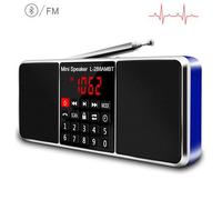 Lefon L-288 AM FM Bluetooth Récepteur Radio Numérique Portable Haut-Parleur Stéréo Lecteur MP3 avec TF USB AUX Mains Libres Bouton de Verrouillage des Appels - Type Blue