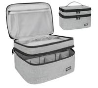 LEFOR·Z Boite a Medicament Rangement,Double Couche,Sac de Rangement Vide avec Fermeture éclair Verrouillable et Séparateur Réglable,étui de Transport pour Médicaments,Pilules,Vitamines