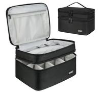 LEFOR·Z Boite a Medicaments Rangement,Double Couche,Sac de Rangement Vide avec Fermeture éclair Verrouillable et Séparateur Réglable,étui de Transport pour Médicaments,Pilules,Vitamines