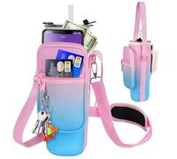LEFOR·Z Sac de transport pour bouteille d'eau avec poche pour téléphone, compatible gobelet Stanley/Meoky 1,2 l, poignée, sangle réglable