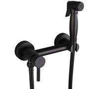 Lefran Ensemble de robinet de bidet mélangeur chaud et froid pour toilettes Robinet d'angle à main Hygiénique Pommeau de douche Lavage Voiture Pet Pulvérisateur Robinet d'aérographe, Noir B