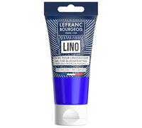 Lefranc Bourgeois 302189 Encre pour linogravure à base d’eau - pour impression en relief et gravure sur linoléum, adaptée au papier, au tissu, à l’école et aux projets DIY - Bleu Brillant, 75 ml