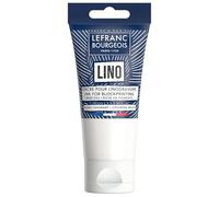 Lefranc Bourgeois 302190 Encre pour linogravure à base d’eau - pour impression en relief et gravure sur linoléum, adaptée au papier, au tissu, à l’école et aux projets DIY - Blanc Couvrant, 75 ml