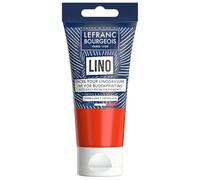 Lefranc Bourgeois 302192 Encre pour linogravure à base d’eau - pour impression en relief et gravure sur linoléum, adaptée au papier, au tissu, à l’école et aux projets DIY - Vermillon, 75 ml