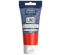 Lefranc Bourgeois 302194 Encre pour linogravure à base d’eau - pour impression en relief et gravure sur linoléum, adaptée au papier, au tissu, à l’école et aux projets DIY - Rouge, 75 ml