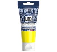 Lefranc Bourgeois 302196 Encre pour linogravure à base d’eau - pour impression en relief et gravure sur linoléum, adaptée au papier, au tissu, à l’école et aux projets DIY - Jaune citron, 75 ml