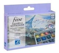 Lefranc & bourgeois 601660 boîte de 12 peintures aquarelles avec palette détachable G