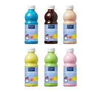 Pack 6x500ml Glossy:Jaune citron,Pêche,Rose bonbon,Vert anis,Bleu turquoise,Chocolat