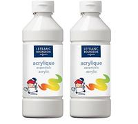 Lefranc Bourgeois - Acrylique liquide pour enfants - Bouteille 500 ml - Blanc (Lot de 2)