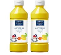 Lefranc Bourgeois - Acrylique liquide pour enfants - Bouteille 500 ml - Jaune primaire (Lot de 2)