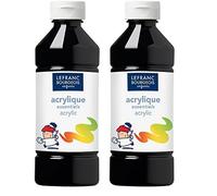 Lefranc Bourgeois - Acrylique liquide pour enfants - Bouteille 500 ml - Noir (Lot de 2)