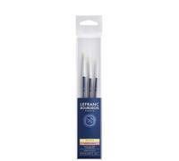 LEFRANC BOURGEOIS Assortiment 3 pinceaux - Ronds n°2-6-10 - Manche court