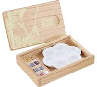 Lefranc Bourgeois Coffret Bambou Aquarelle Fine NATURA 12 Demi Godets et palette