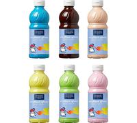 Pack 6x500ml Glossy:Jaune citron,Pêche,Rose bonbon,Vert anis,Bleu turquoise,Chocolat