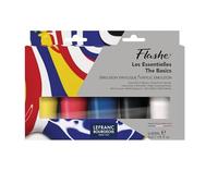 Lefranc Bourgeois Flashe Lot de 5 tubes de peinture vinyle de 80 ml