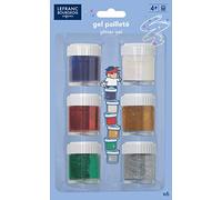 Lefranc Bourgeois Gel pailleté pour enfants 6 pots de 22ml, 6x22ml