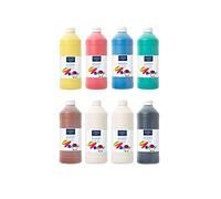 Lefranc Bourgeois - Gouache liquide Essentiel pour enfants - Assortiment de 8 bouteilles de 1L