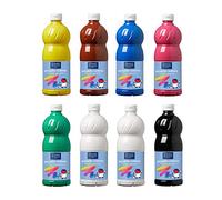 Peinture Gouache scolaire Lefranc - bourgeois - Couleurs assorties - 1 Litre - 8 pcs