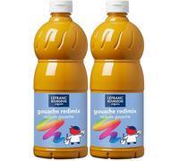 Lefranc Bourgeois - Gouache liquide Redimix pour enfants - Bouteille 1L - Ocre jaune (Lot de 2)