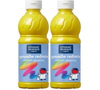 Lefranc Bourgeois - Gouache liquide Redimix pour enfants - Bouteille 500ml - Jaune primaire (Lot de 2)