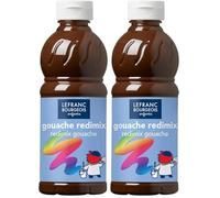 Lefranc Bourgeois Gouache Redimix Color and Co-, Ombre, Tempera Kinderfarbe - 500ml (Lot de 2)
