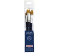 Lefranc & Bourgeois – Lot de 3 pinceaux plats synthétiques n°8/16/24 – manche court