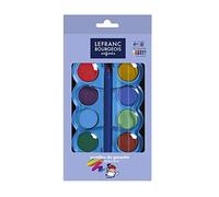 Lefranc Bourgeois - Pastilles de gouache pour enfants - Boîte de 12 pastilles 30mm + 1 pinceau