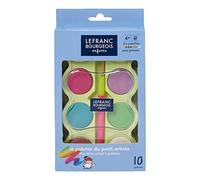 Lefranc Bourgeois - Pastilles de gouache pour enfants - Boîte de 8 pastilles 40mm + 1 pinceau
